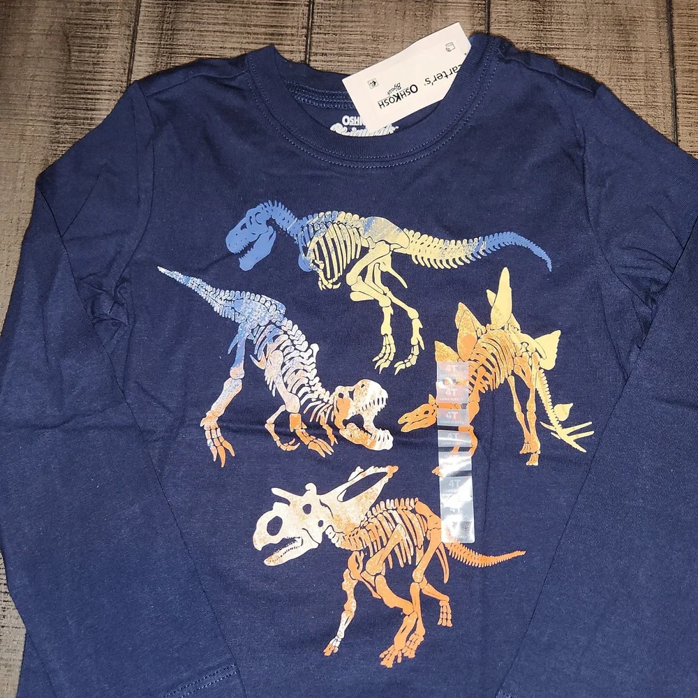 NWT Oshkosh B'gosh Dinosaur Skeleton Graphic Tee